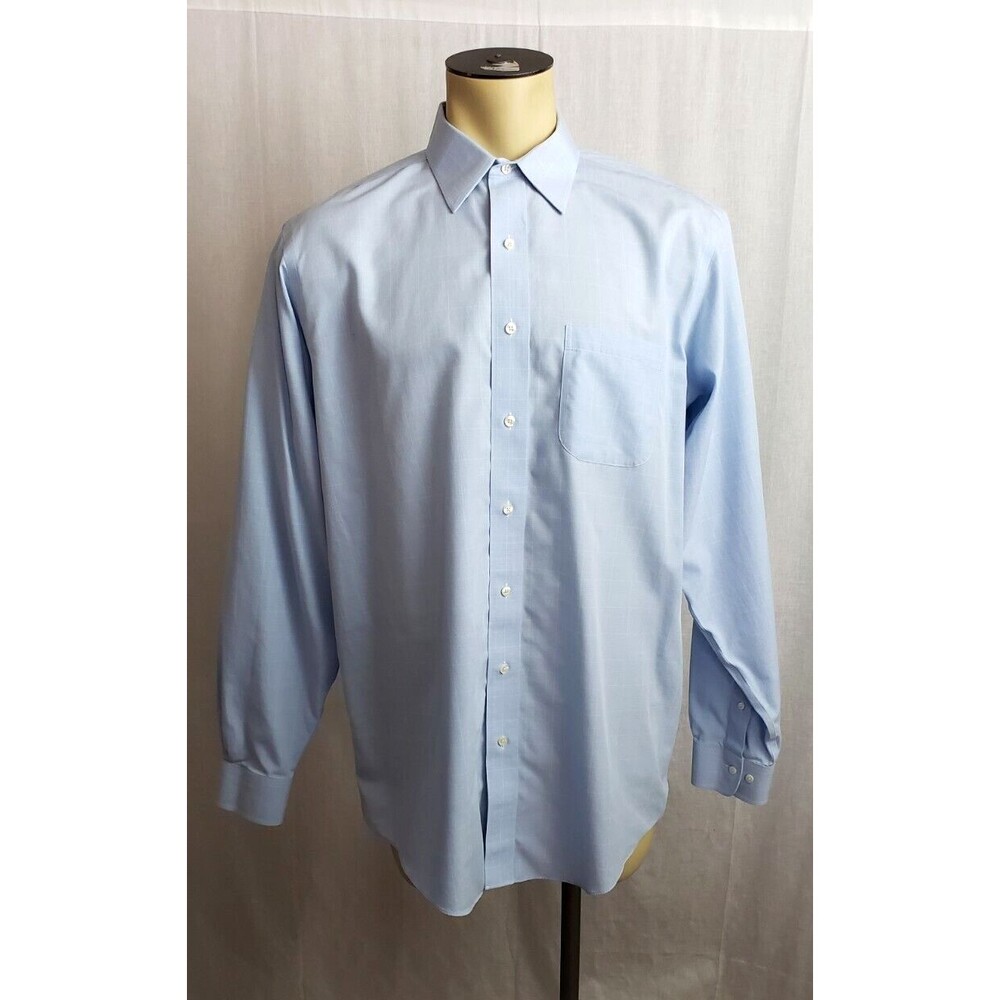 Brooks Brothers Button Down Check Shirt Blue 16.5 6/7 Regular Fit‎ Blue Non-Iron